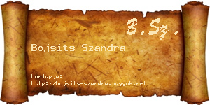 Bojsits Szandra névjegykártya
